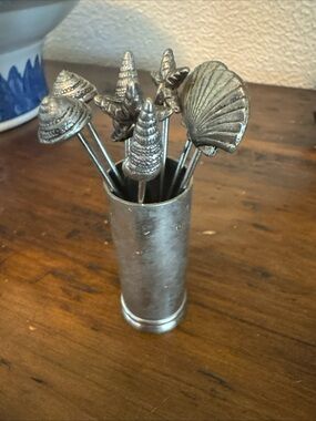 Vintage Pewter Castle with Cocktail Picks